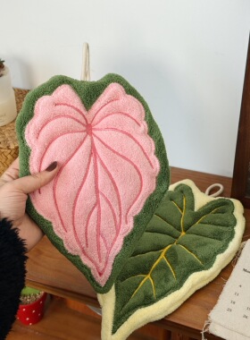 亲爱的绿植物叶子擦手巾热植擦手帕挂式厨房卫生间浴室毛巾
