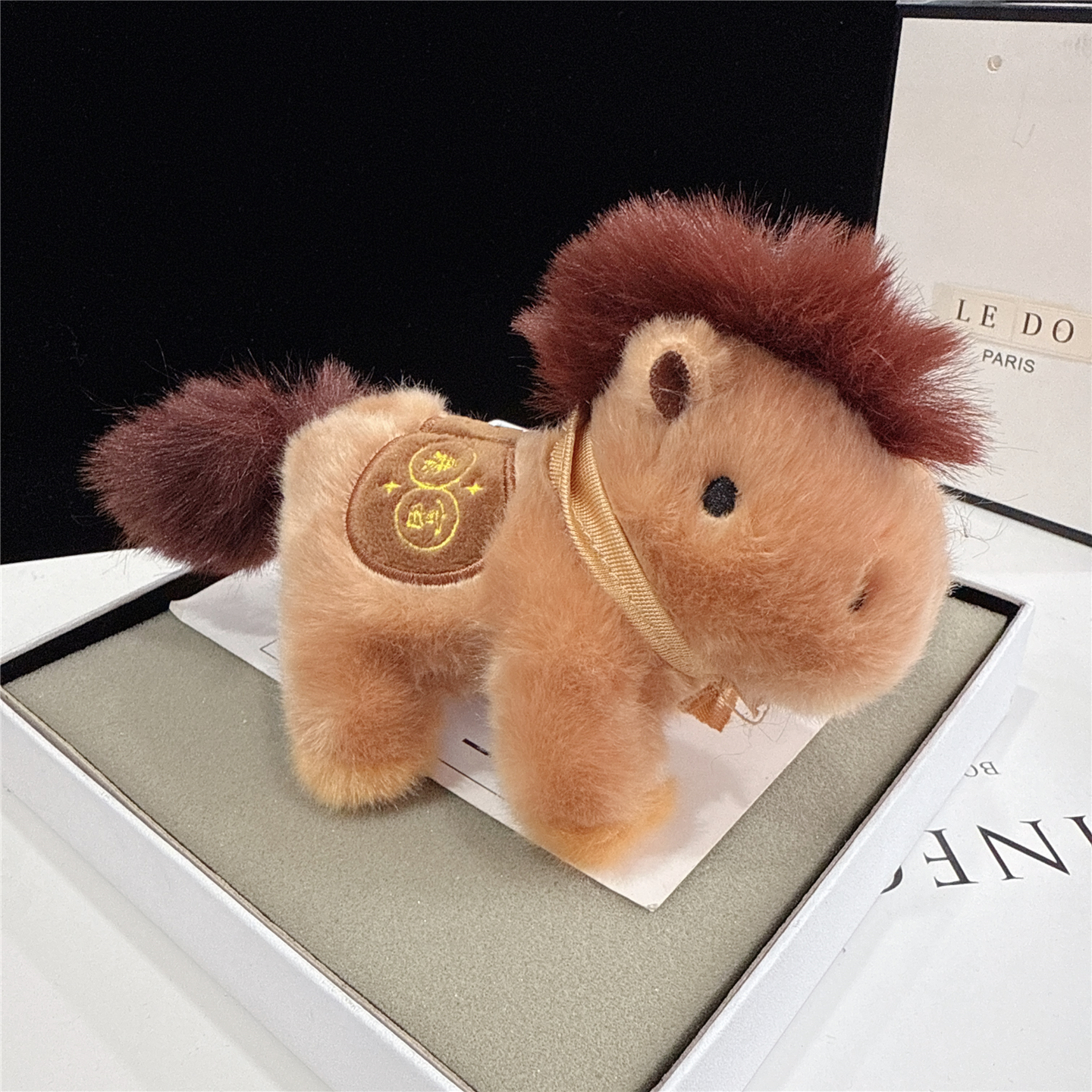 可爱创意毛绒绒马上暴富钥匙扣