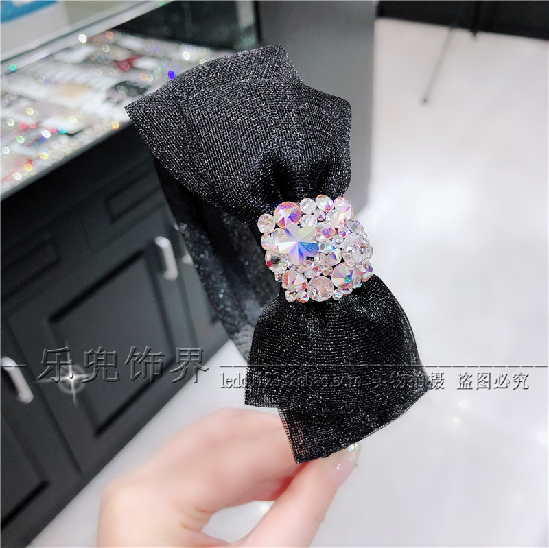 韩国进口蝴蝶结发箍舒适宽边水钻