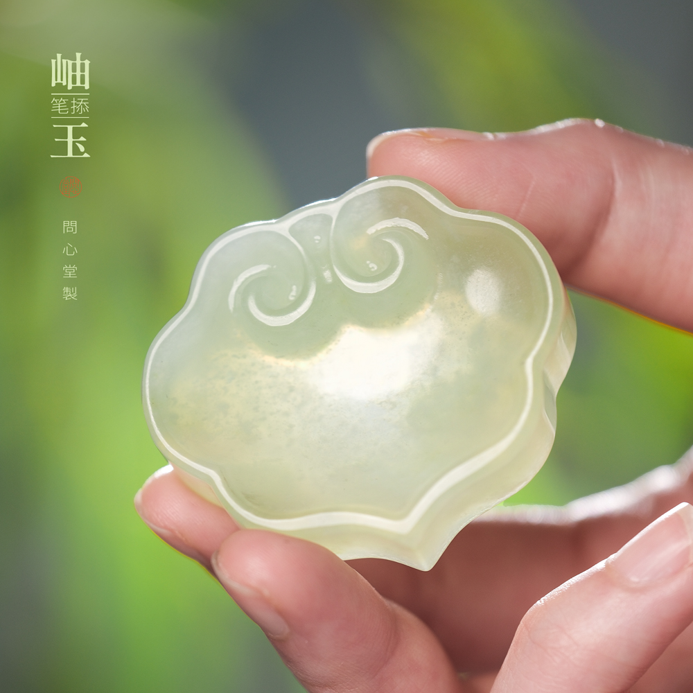 岫玉笔搁毛笔架文房四宝