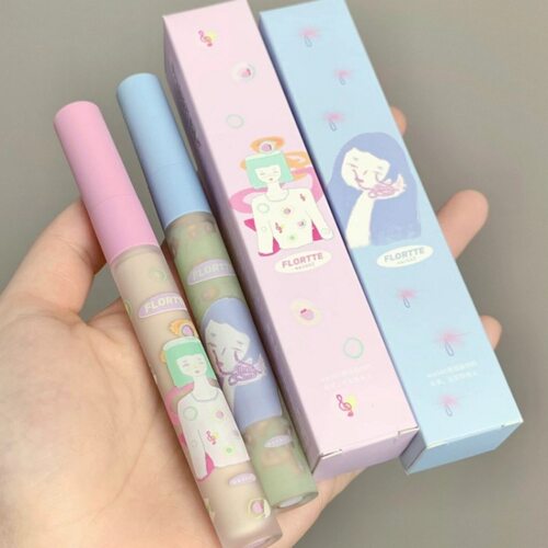 新品FLORTTE/花洛莉亚Wackky女生宿舍系列遮瑕膏提亮液双头遮瑕