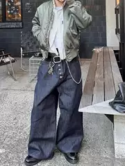 High-End No Faith Studios Japan Limited Edition Red Edge Denim Original Cowhide Curved Knife Straight Jeans