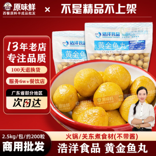 浩洋黄金鱼蛋5斤装冷冻鱼丸香港鱼蛋不配咖喱酱火锅肉丸关东煮