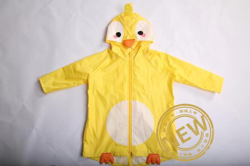 外贸新款原单男女幼儿宝宝小孩可爱立体3D防水雨披黄色小鸭子雨衣