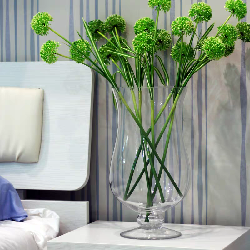 欧式玻璃花瓶透明高脚简约