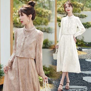 新中式国风套装裙2025春夏新款小香风盘扣刺绣半身裙两件套高级感