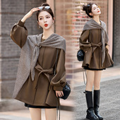 针织披肩设计感风衣女宽松2025秋季 韩版 超好看小个子收腰显瘦外套