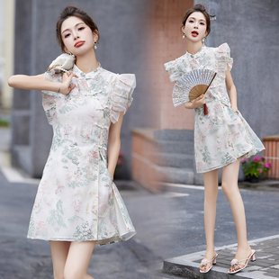 套装女夏2025年旗袍上衣气质小个子新中式刺绣短裤两件套时尚洋气
