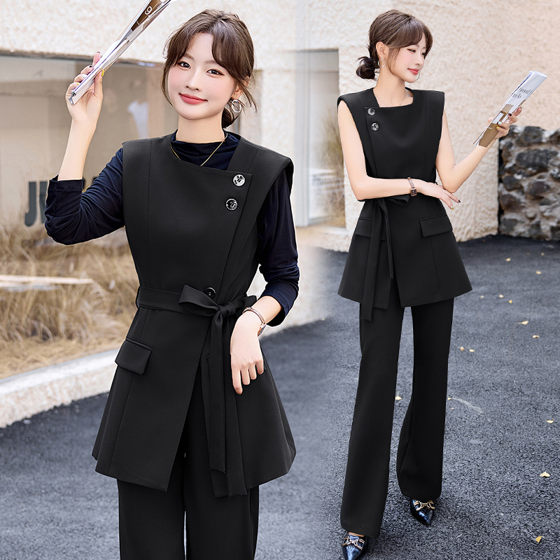马甲西装套装女2025新款爆款高级感开春韩系穿搭一整套三件套长裤