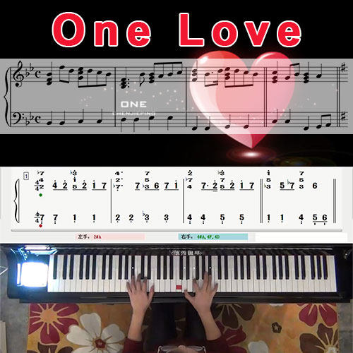 one love 五线谱简谱钢琴教学课程 悠秀