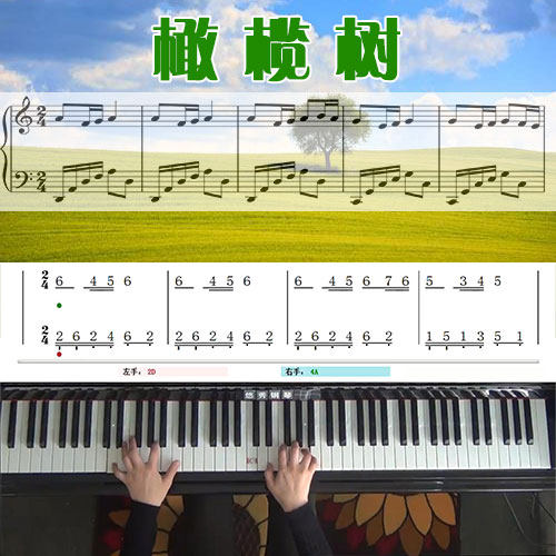 橄榄树(齐豫)五线谱简谱钢琴教学课程 悠秀