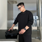 长袖 二十二号穿搭 手工钢标设计款 T恤男宽松高级百搭设计卫衣