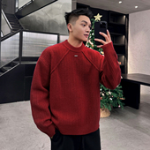 保暖绵羊毛针织衫 二十二号穿搭 手工钢标设计款 毛衣打底内搭男