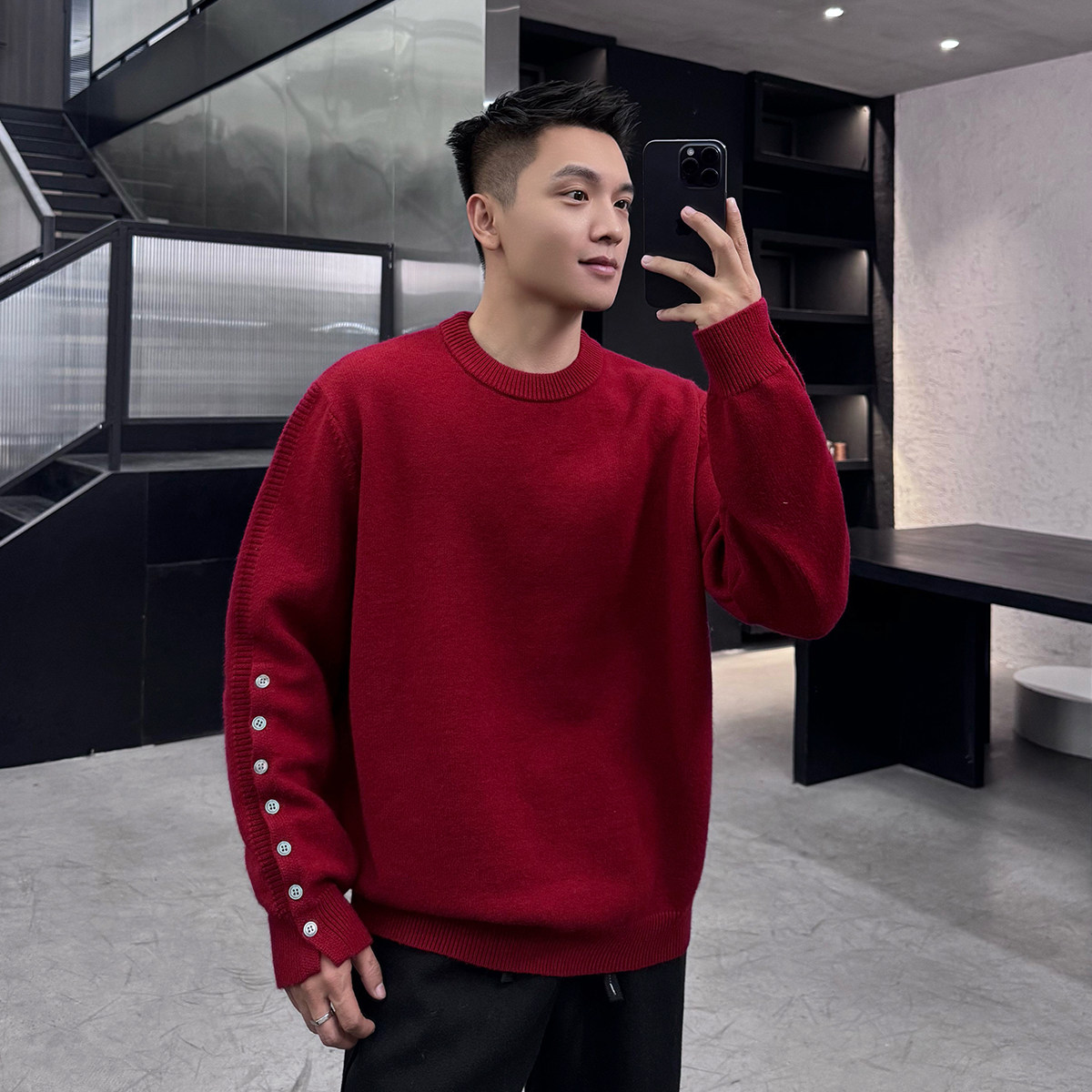 二十二号穿搭“新年限定款”小众袖口设计款高级感冬季毛衣针织衫