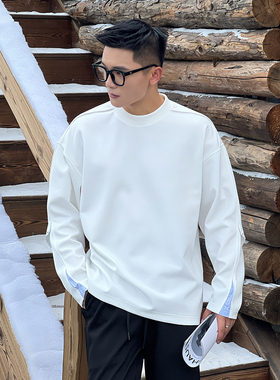 二十二号穿搭小众设计款长袖T恤cleanfit高级感卫衣男士春季上衣