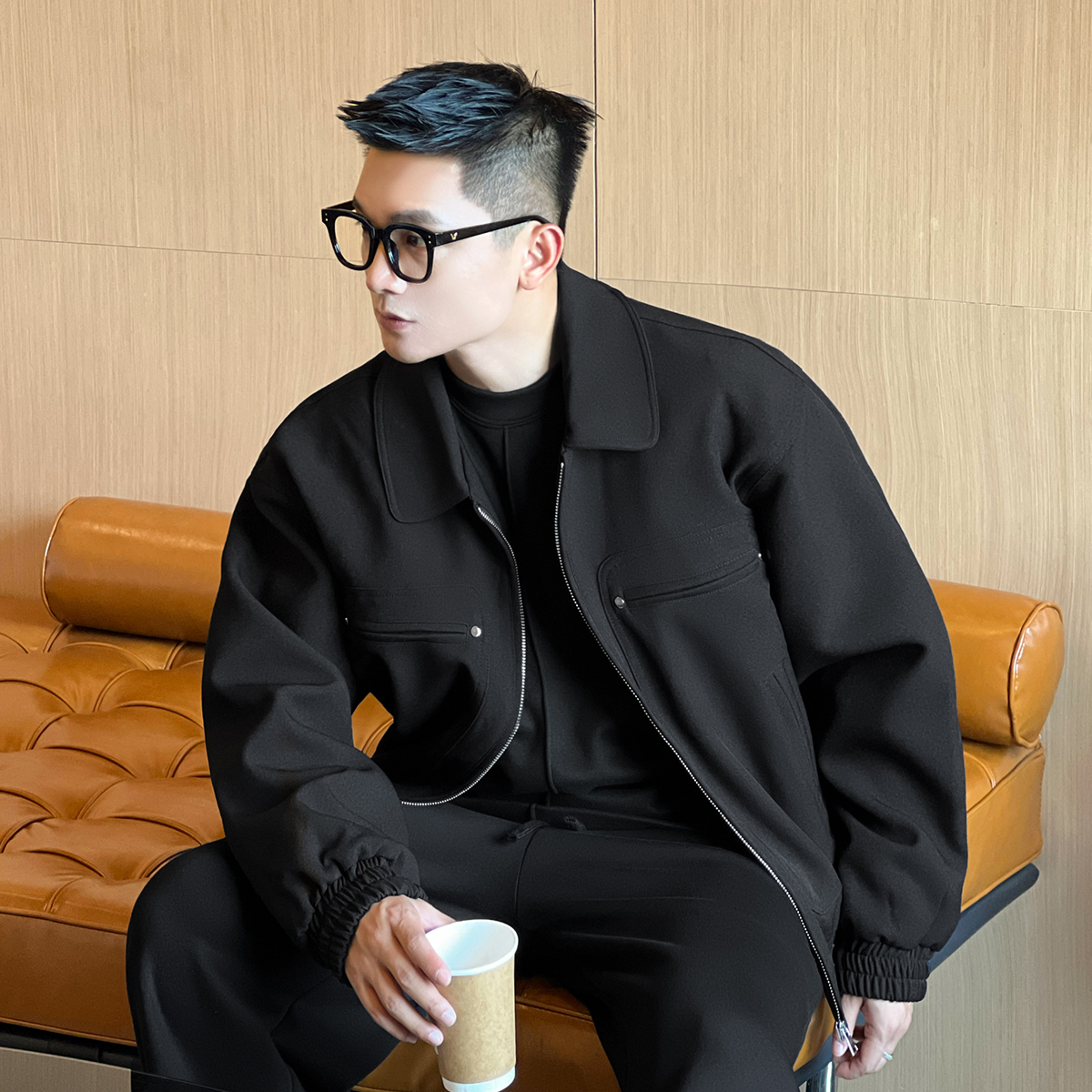 NO22WEAR硬汉利落感秋季外套男高级感痞帅显肩宽cleanfit夹克上衣