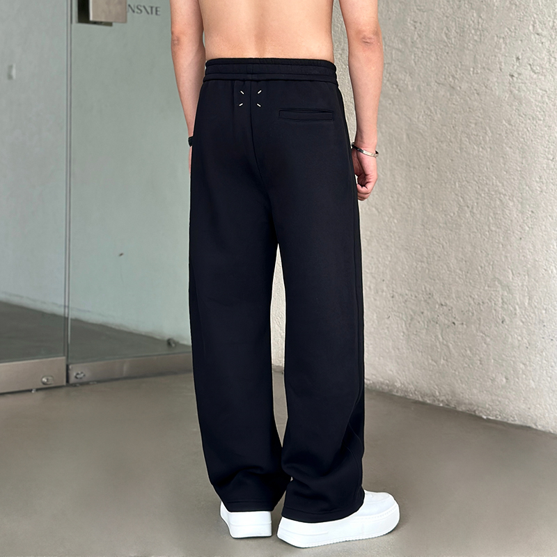 二十二号穿搭【保暖弯刀裤】秋冬显高垂感休闲直筒长裤男加绒卫裤