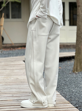 二十二号穿搭男士休闲裤高级感百搭直筒长裤小众剪裁设计师款裤子