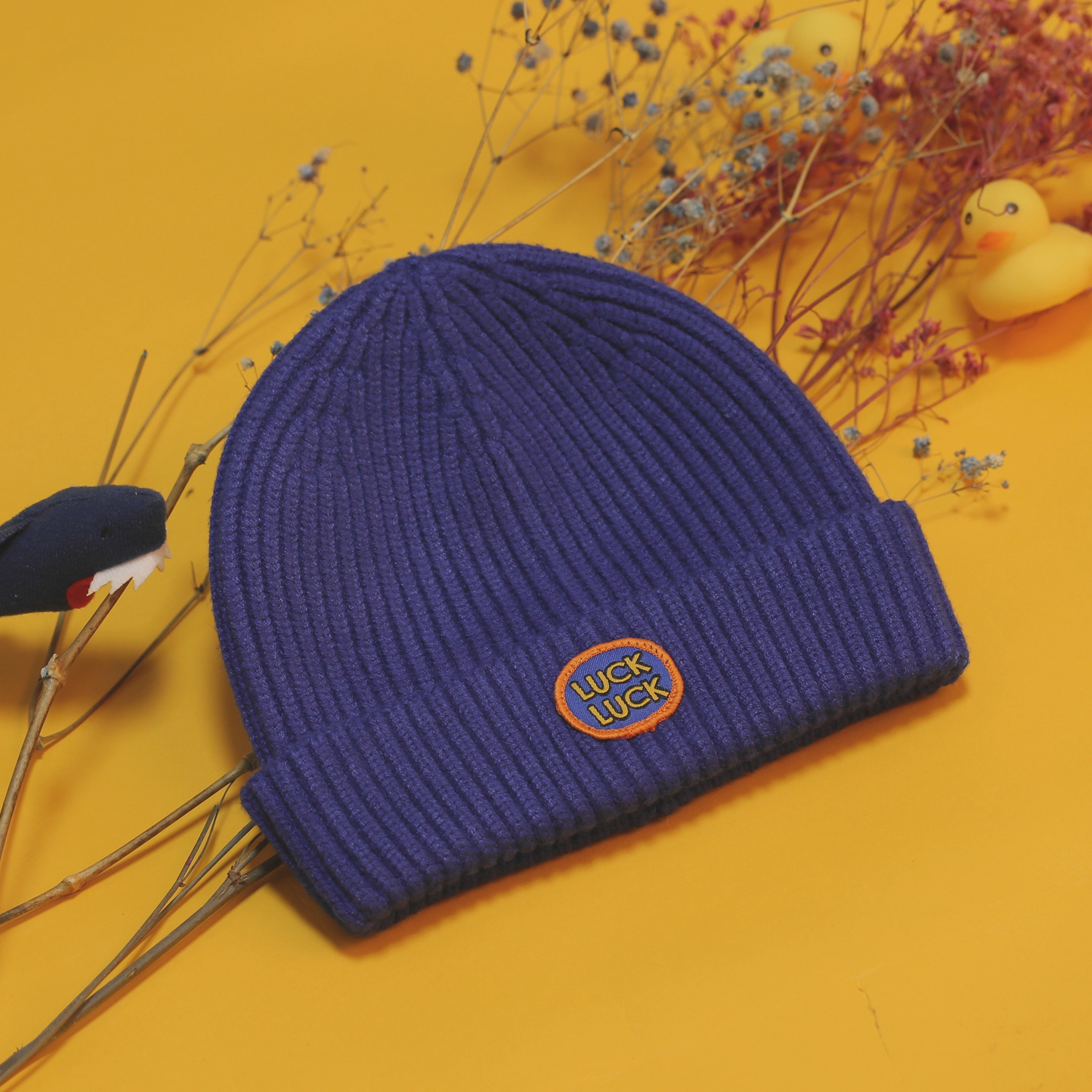 shark萨刻毛线贴布日潮原创帽子