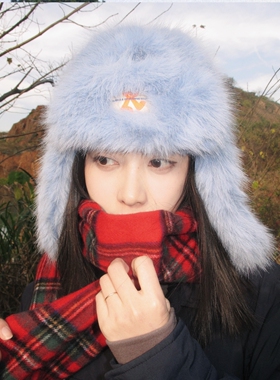 萨刻仿貂绒超保暖巨厚实！防风防寒东北帽雷锋帽毛茸茸帽子小红书
