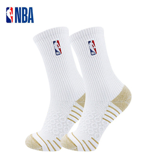 高筒毛巾底加厚美式 长筒跑步运动袜子2双 四季 NBA休闲篮球袜子男士