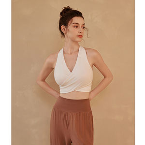 性感V领运动内衣美背健身文胸外穿训练小背心含胸垫瑜伽普拉提女