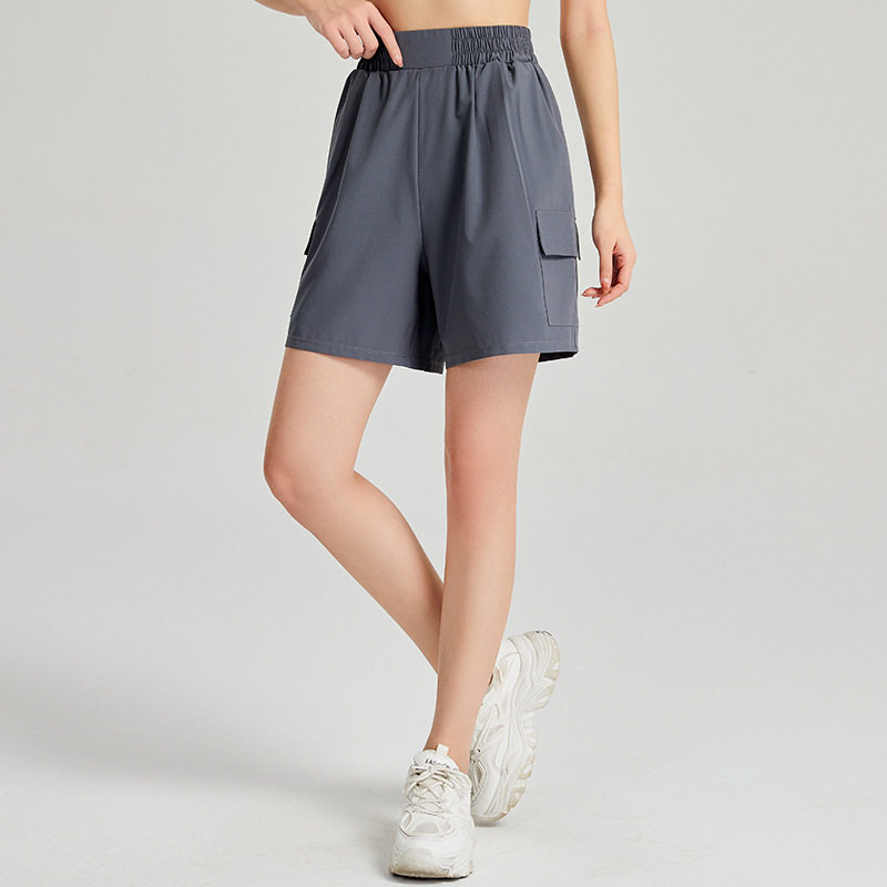 单层跑步短裤中性训练短裤速干宽松口袋运动五分裤百搭外穿大码女
