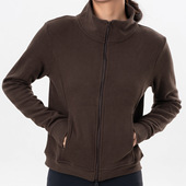 女秋冬运动夹克偏厚加绒健身长袖 德绒高领防风跑步外套保暖瑜伽服