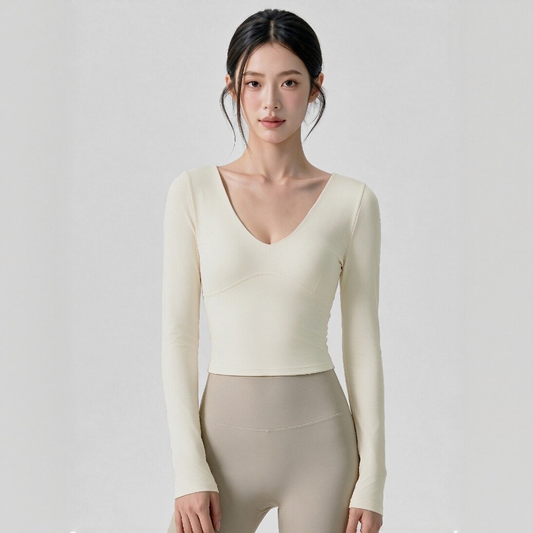 含胸垫性感深V健身衣瑜伽服内衣