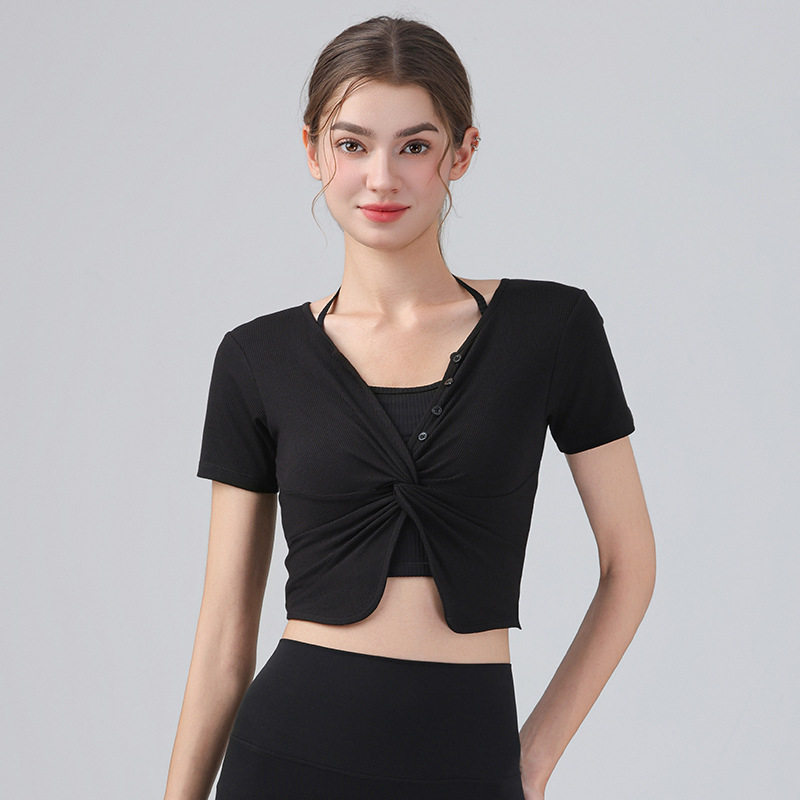 百搭运动短袖健身衣吸汗瑜伽服服