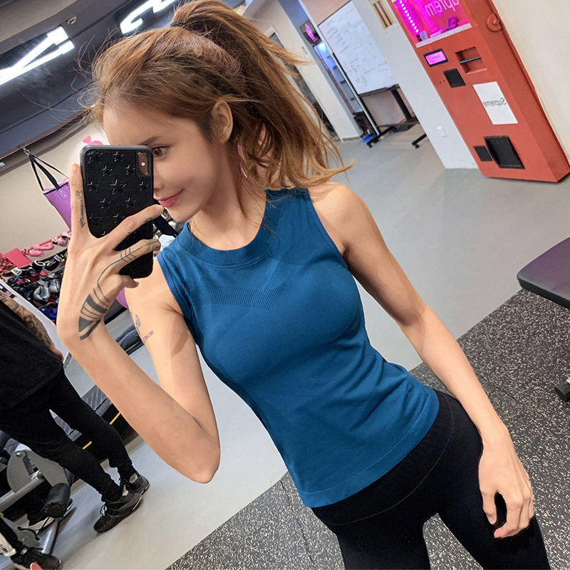 无袖健身衣夏季外搭运动小背心不含胸垫器械健身T恤撸铁罩衫修身