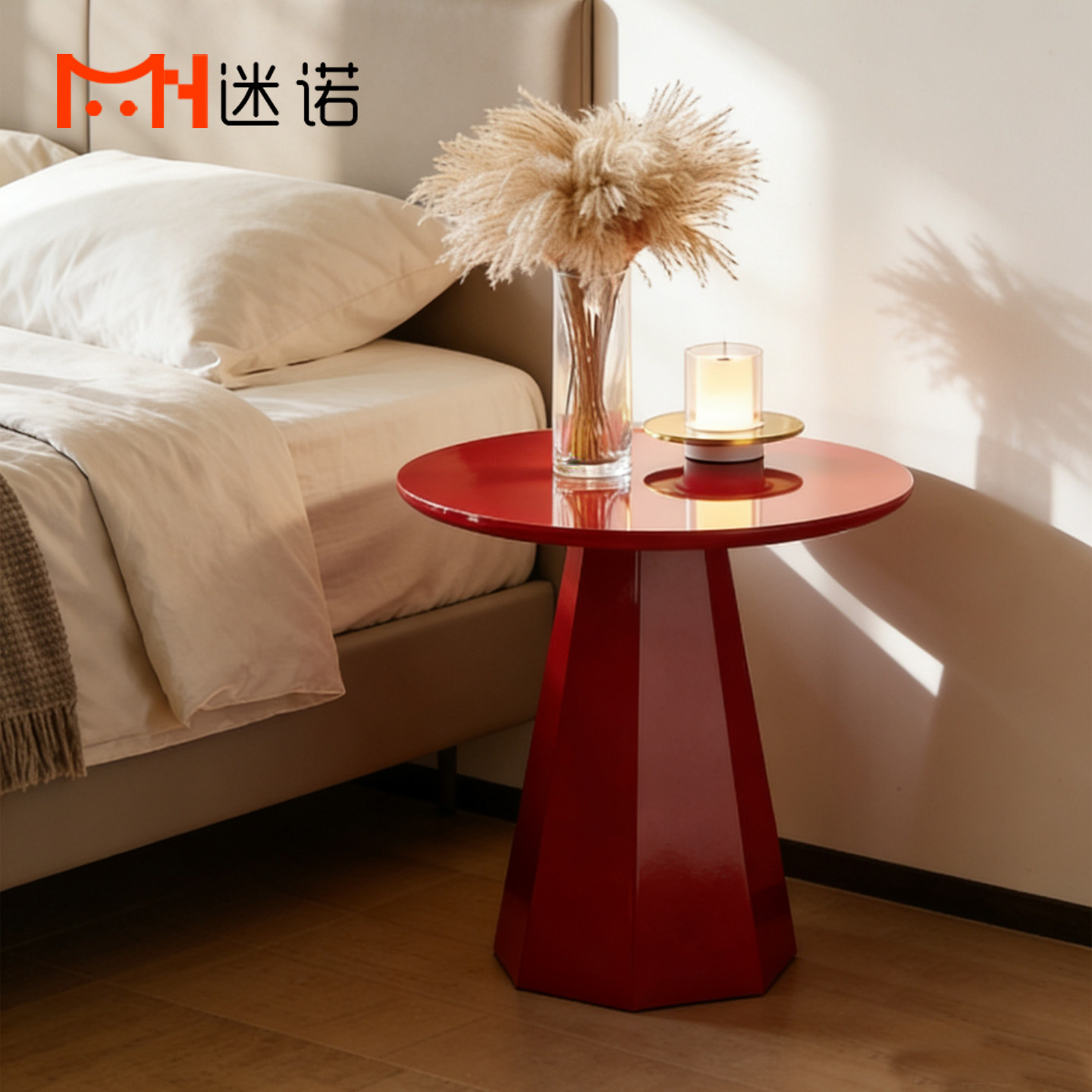 现代简约轻奢沙发边几红色玻璃钢设计师创意网红艺术床头柜几角几,住宅家具,角几/边几,淘宝优惠券,粉丝福利购,淘宝优惠卷