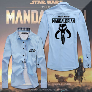 星战外传波巴费特之书周边曼达洛人衣服衬衫星球大战修身衬衣服潮