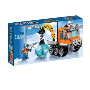 雪地警察探险北极冰雪覆带车10438飞机男孩儿童拼装积木玩具60033