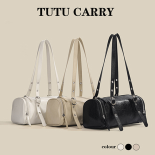 2026韩版 高级感单肩腋下机车包包女 ins小众复古波士顿枕头包新款