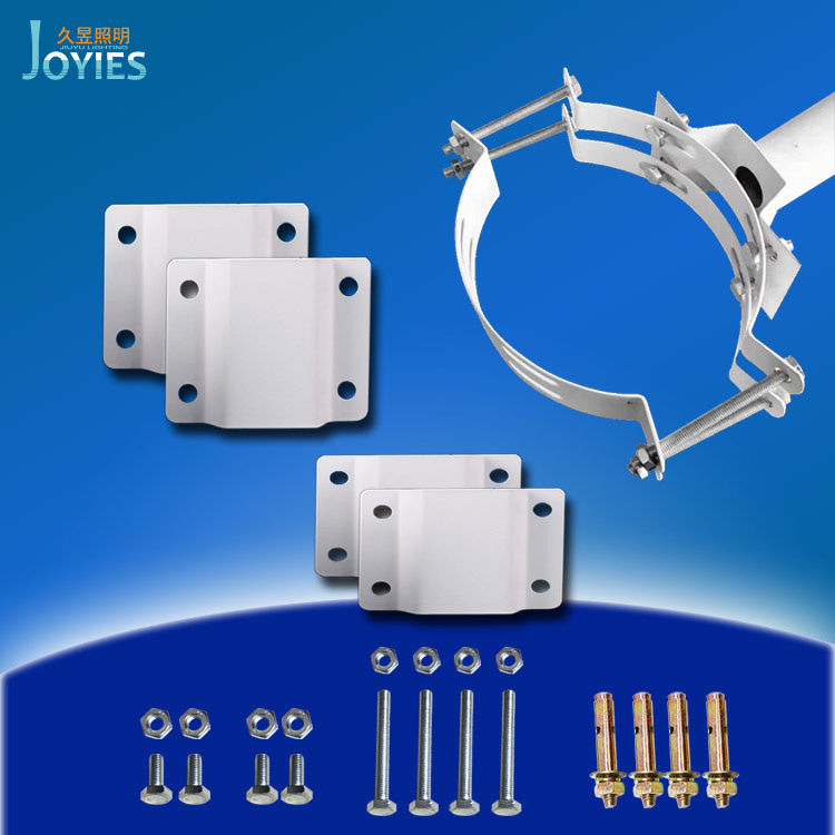 太阳能灯支架抱箍片路灯杆安装不锈钢配件支撑架后盖铁片螺丝配件