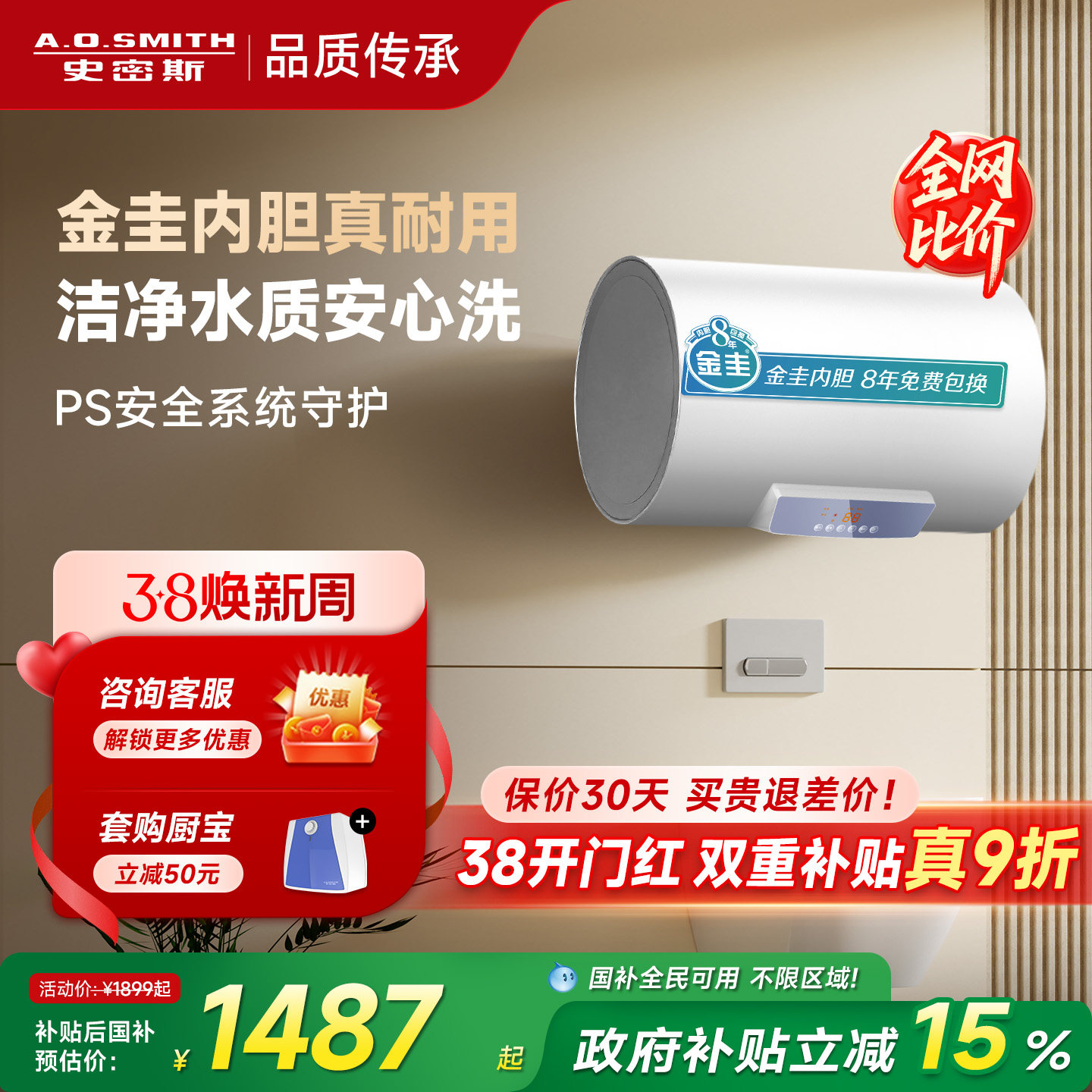 ��������AOʷ��˹�����ص���ˮ��60/80��JC0���3KW���ȳ�Ч����