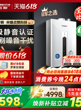 【一级静音】ao史密斯精钢燃气热水器16升恒温耐用官方CSCWi/TEW