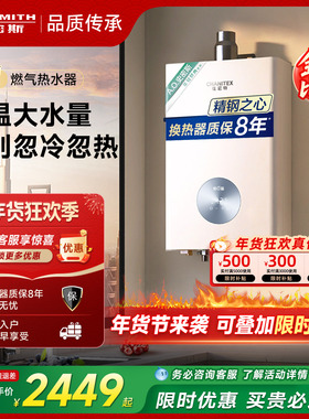 【性价比首选】AO史密斯佳尼特精钢燃气热水器恒温13升16升TC1
