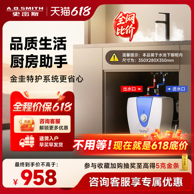AO史密斯热水器厨宝厨下家用10B5上出水速热小厨宝10L升耐用