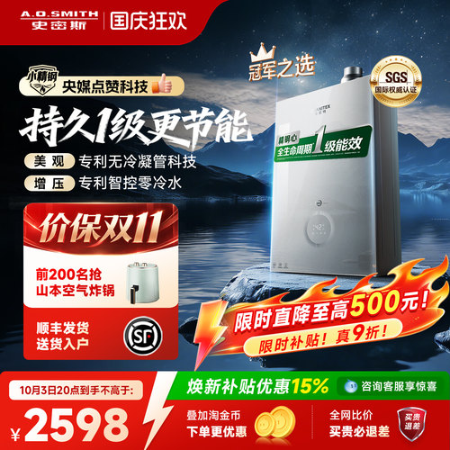 A.O.史密斯零冷水燃气热水器