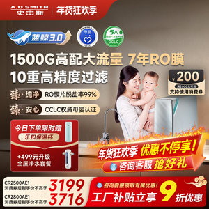 A.O.史密斯佳尼特家用厨下反渗透直饮蓝鲸净水器CR3200AB1