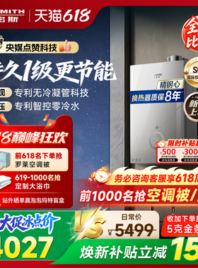 【1级能效新品】AO史密斯佳尼特无冷凝管16L小精钢燃气热水器TJE5