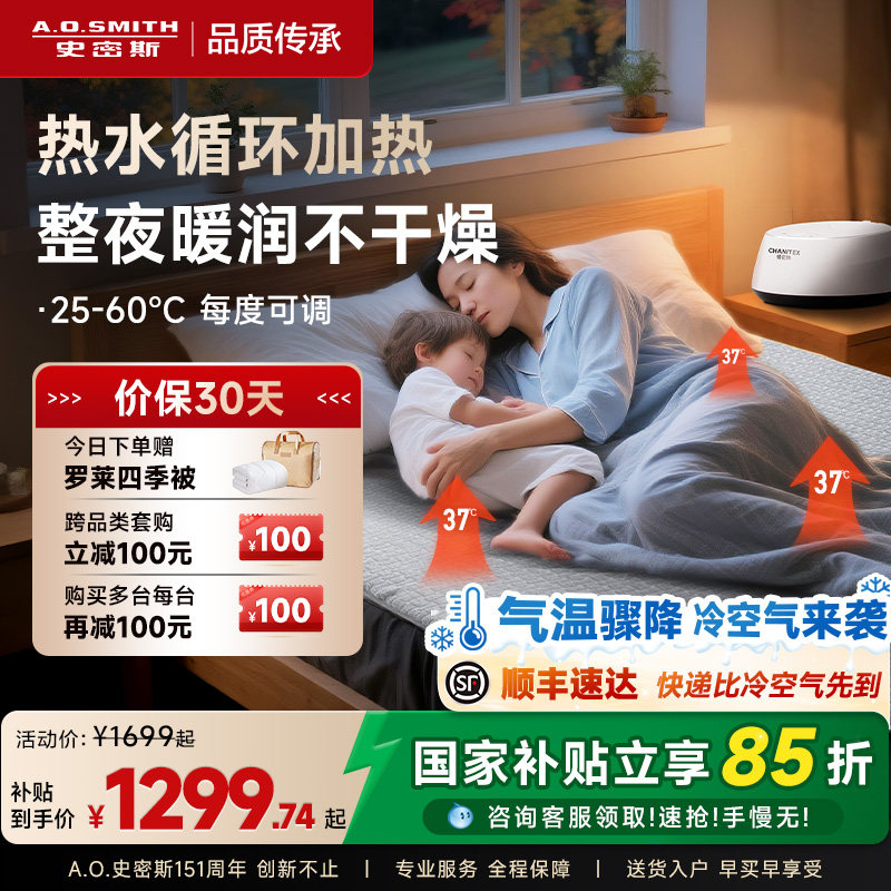 【全国补贴15%】AO史密斯佳尼特双人恒温水暖床垫水暖毯电热毯J1