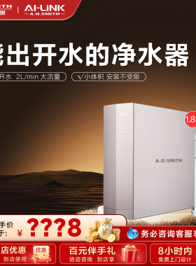 【门店在售】AO史密斯净水器家用直饮机净化加热集成型DR1800SWi