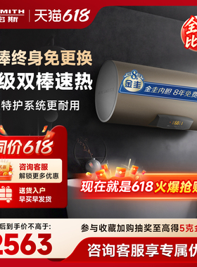 AO史密斯免更换镁棒双棒3KW速热电热水器电家用60L升E60MDF