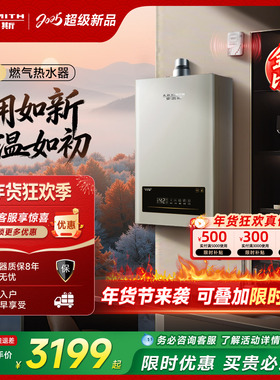【爆款TM5升级】AO史密斯家用小精钢燃气热水器13/16升EC3恒温