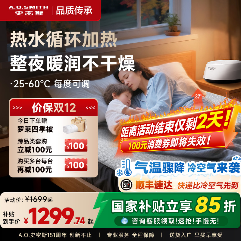 ao史密斯恒温水暖床垫电热毯