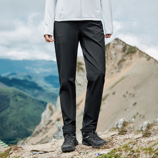 拓路者户外徒步休闲裤女款秋季弹力耐磨登山裤纯色运动直筒长裤子