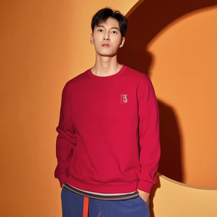 拓路者春秋男款甄选精梳纯棉卫衣时尚百搭舒适休闲运动长袖T恤衫